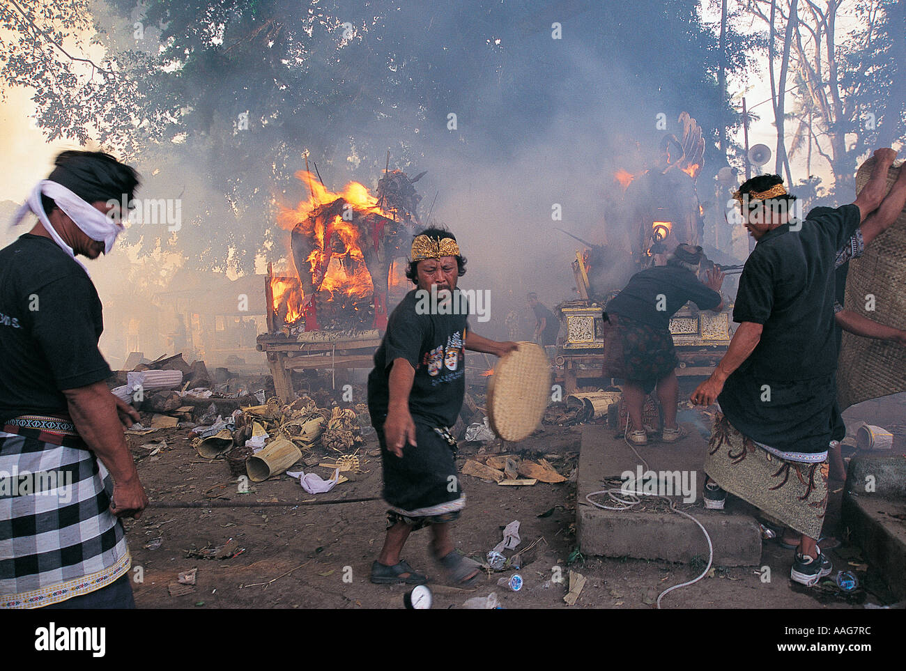 Feuerbestattung Zeremonie Bali, Indonesien Stockfoto