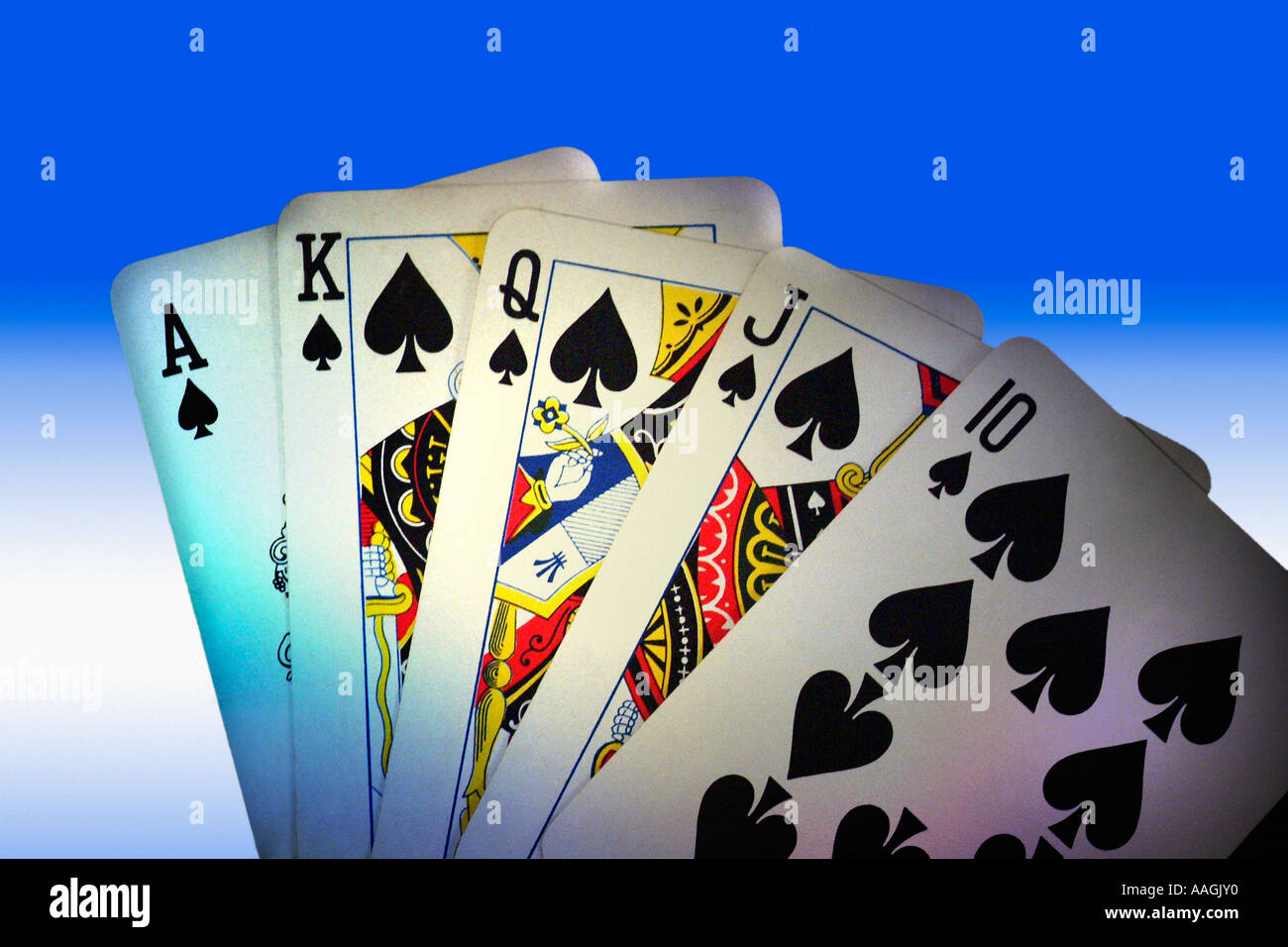 Eine Poker Hand Stockfoto