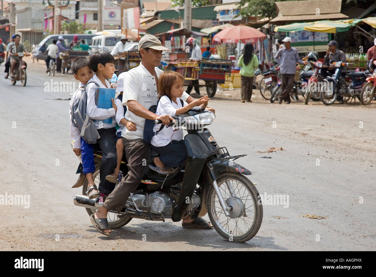 Motorrad Oudong Kambodscha Stockfoto