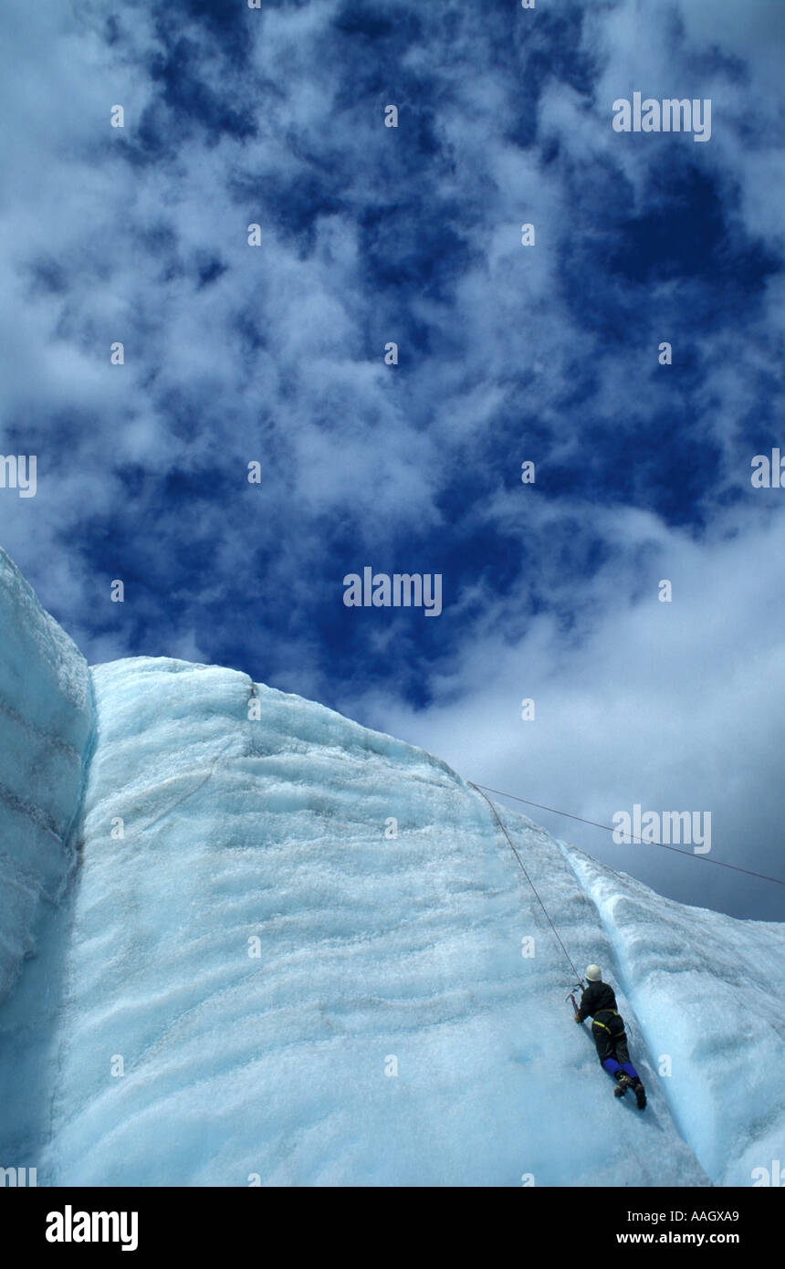 Eiskletterer auf Root Gletscher Alaska Stockfoto
