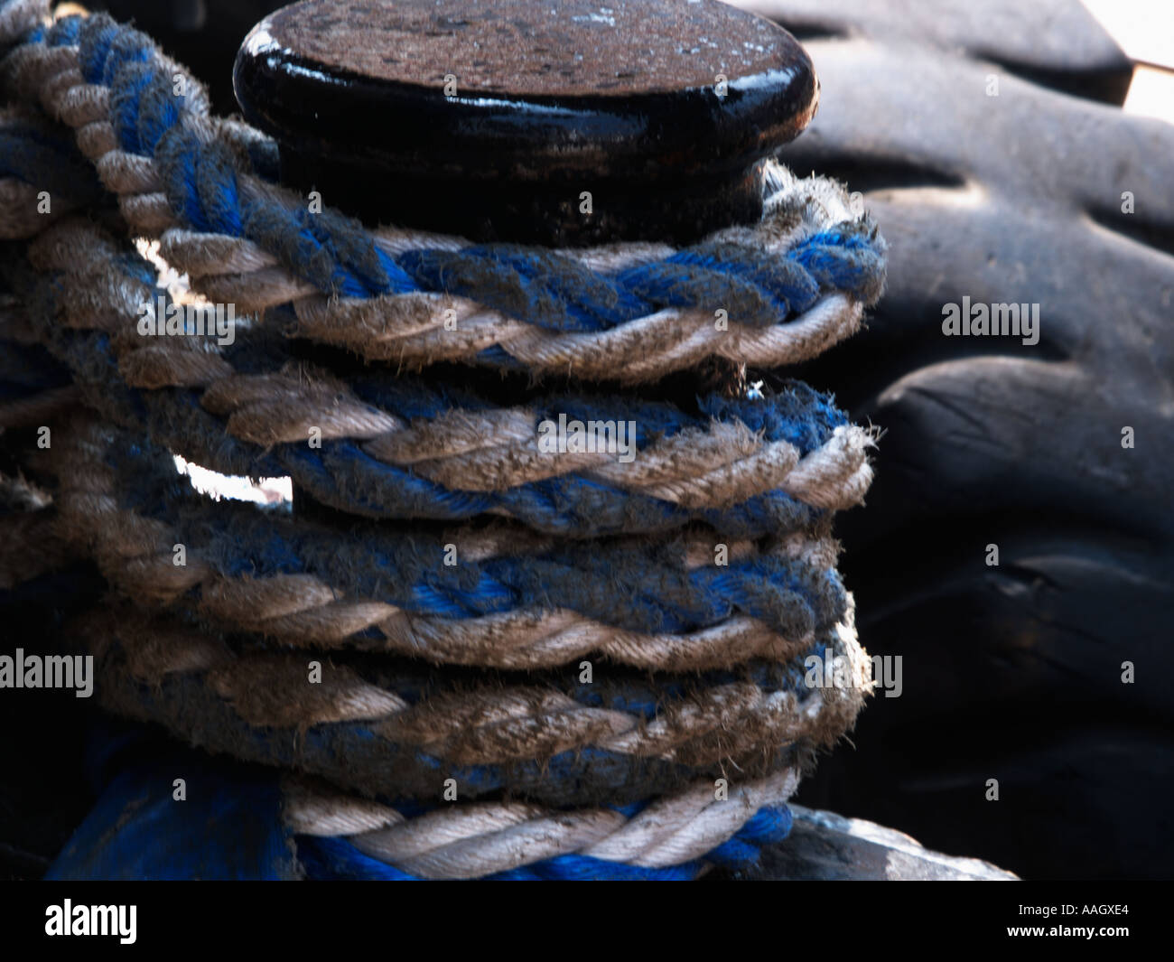 Festmacher-Poller am Mersey Ferry Stockfoto