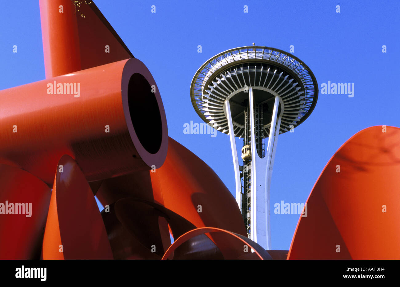 Eine Nahaufnahme von Seattle Space Needle Seattle Washington USA Stockfoto