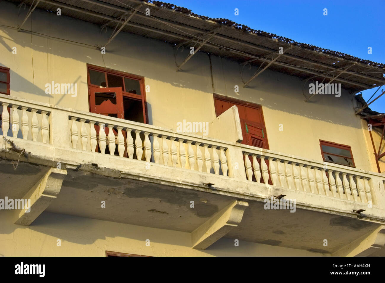 Balkone von Altbauten Stockfoto