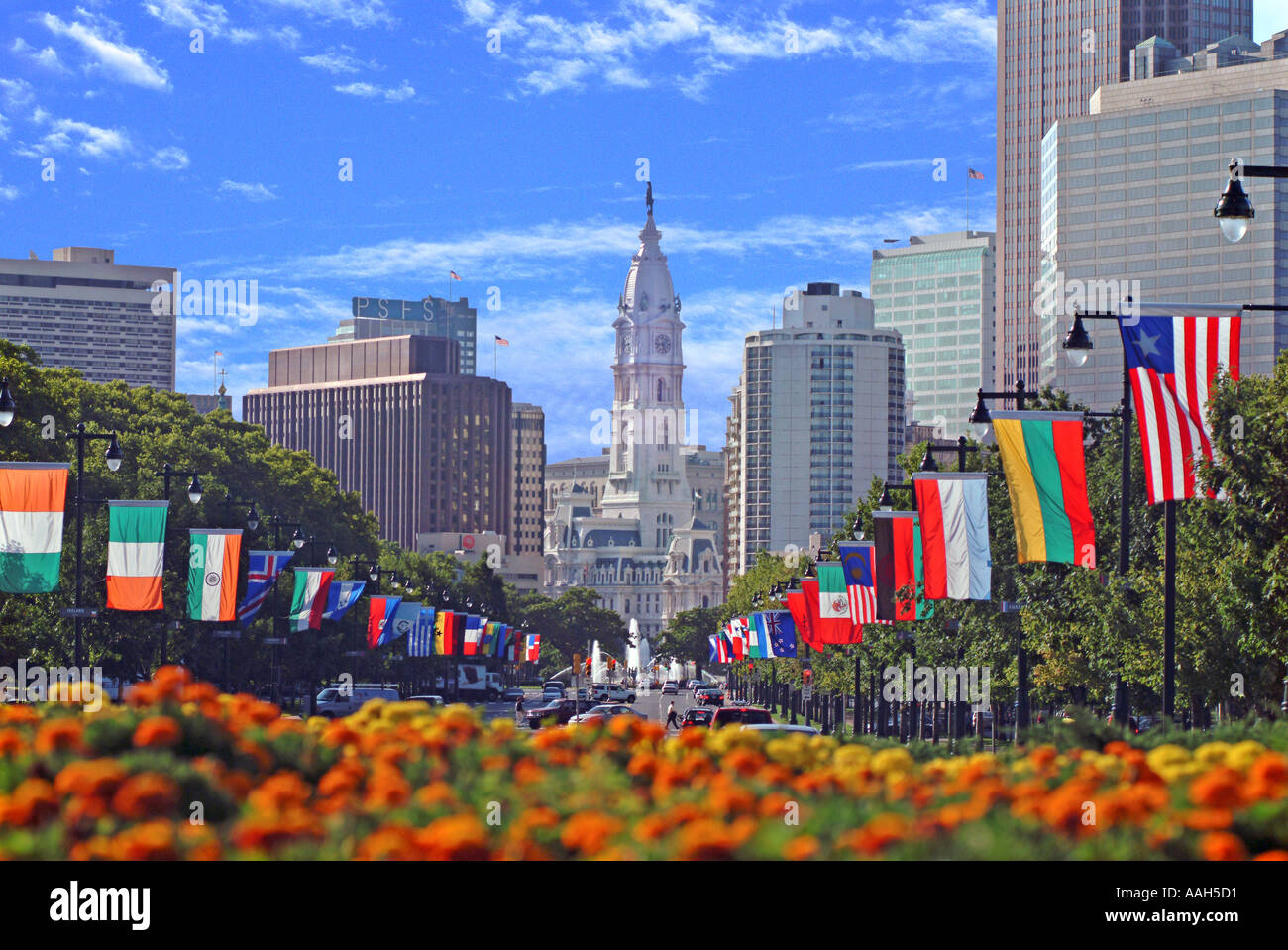 Benjamin Franklin Parkway Stockfoto