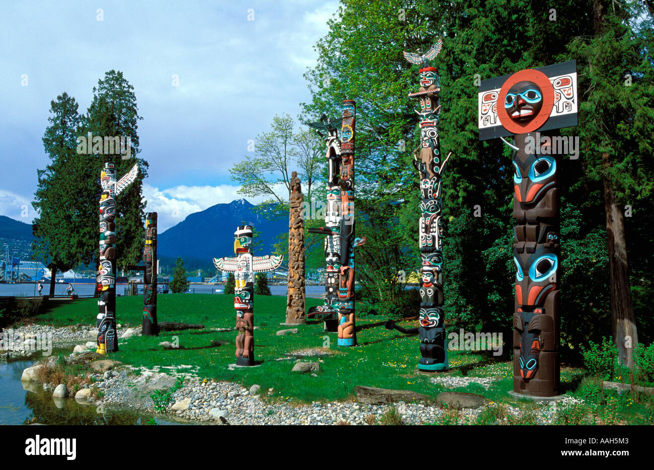 Das Totem im Stanley Park in Vancouver British Columbia Kanada Stockfoto
