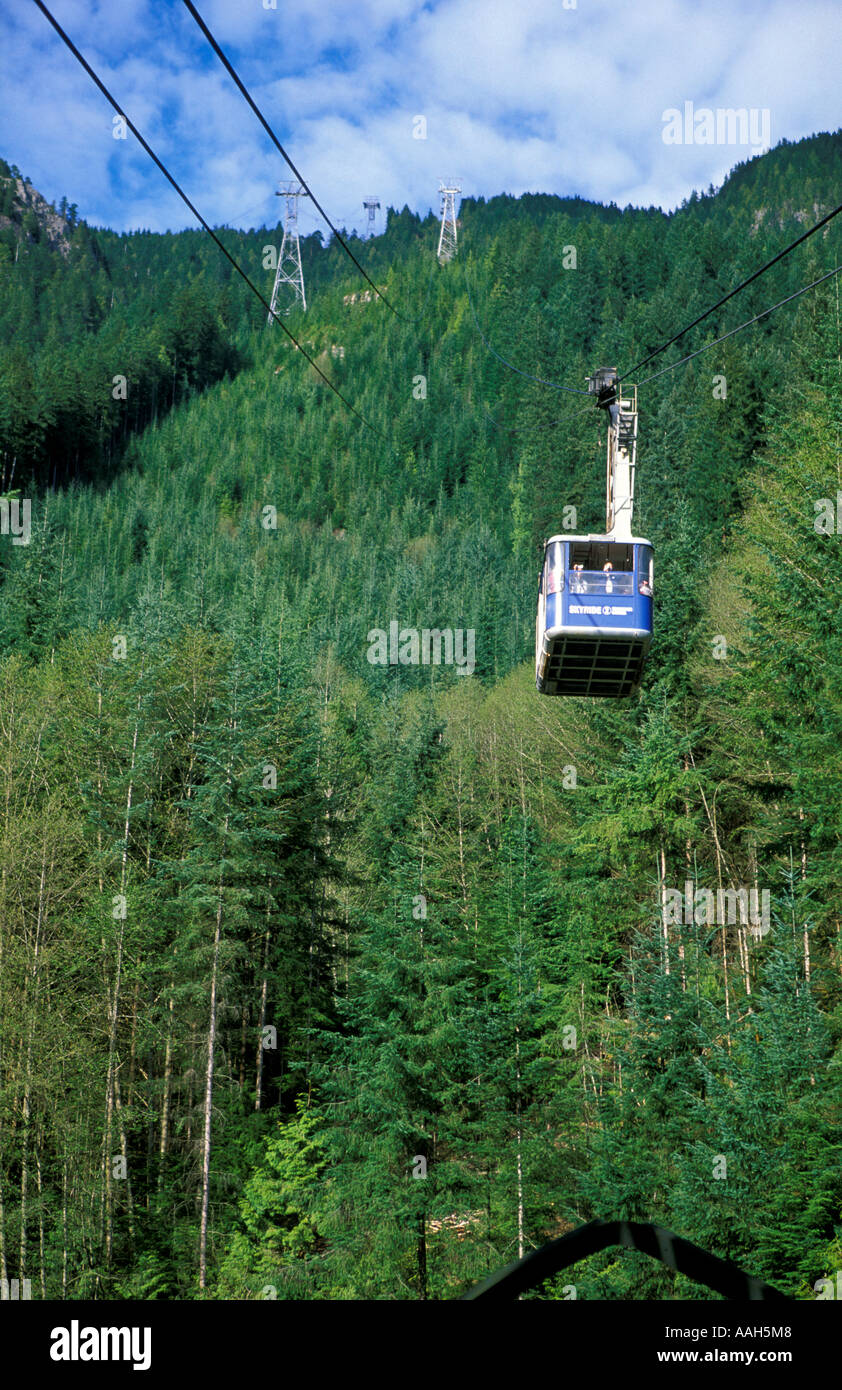 Seilbahn in den Grouse Berge Vancouver British Columbia Kanada Stockfoto