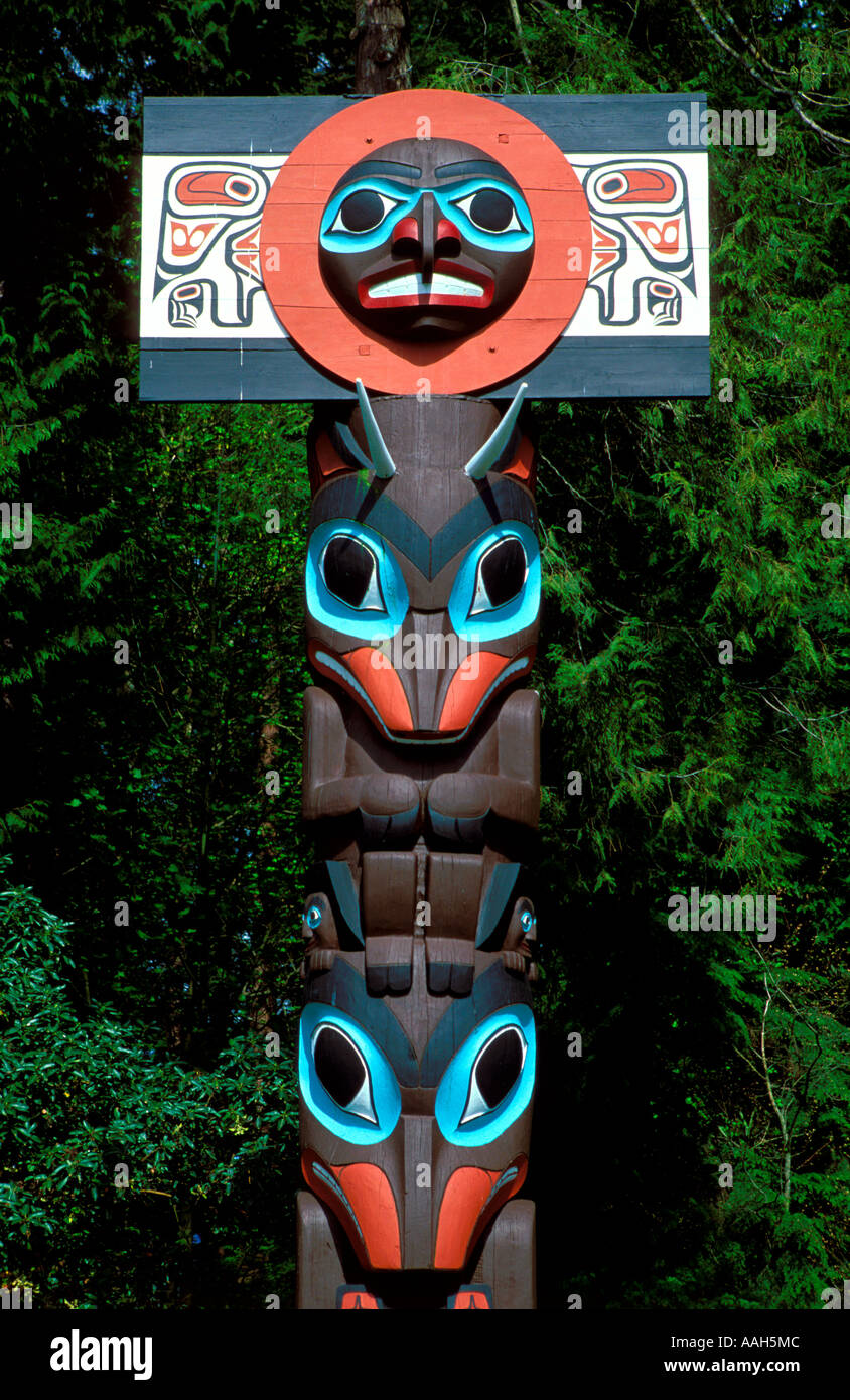 Das Totem im Stanley Park in Vancouver British Columbia Kanada Stockfoto
