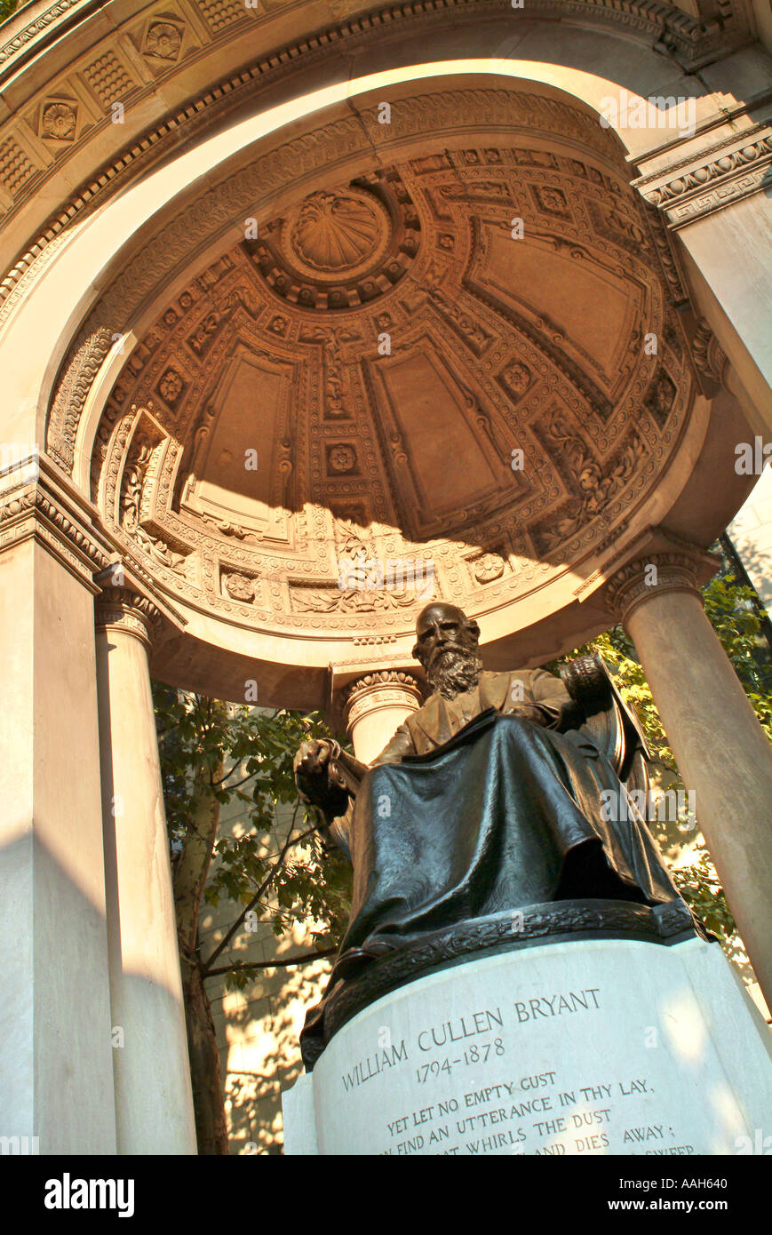 Statue von William Cullen Bryant Stockfoto