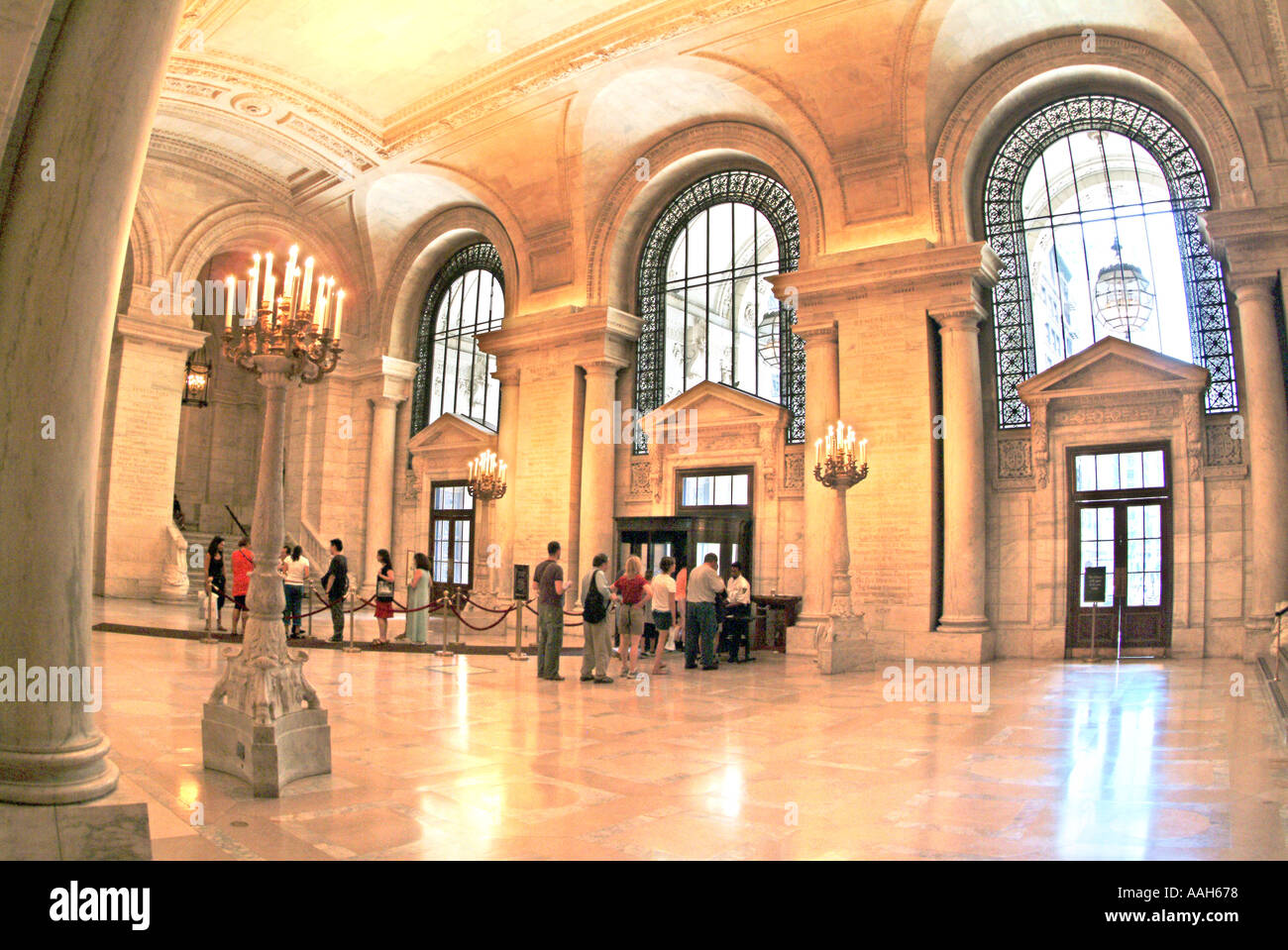 Interior Lobby und Rotunde des New York City Public Library Stockfoto