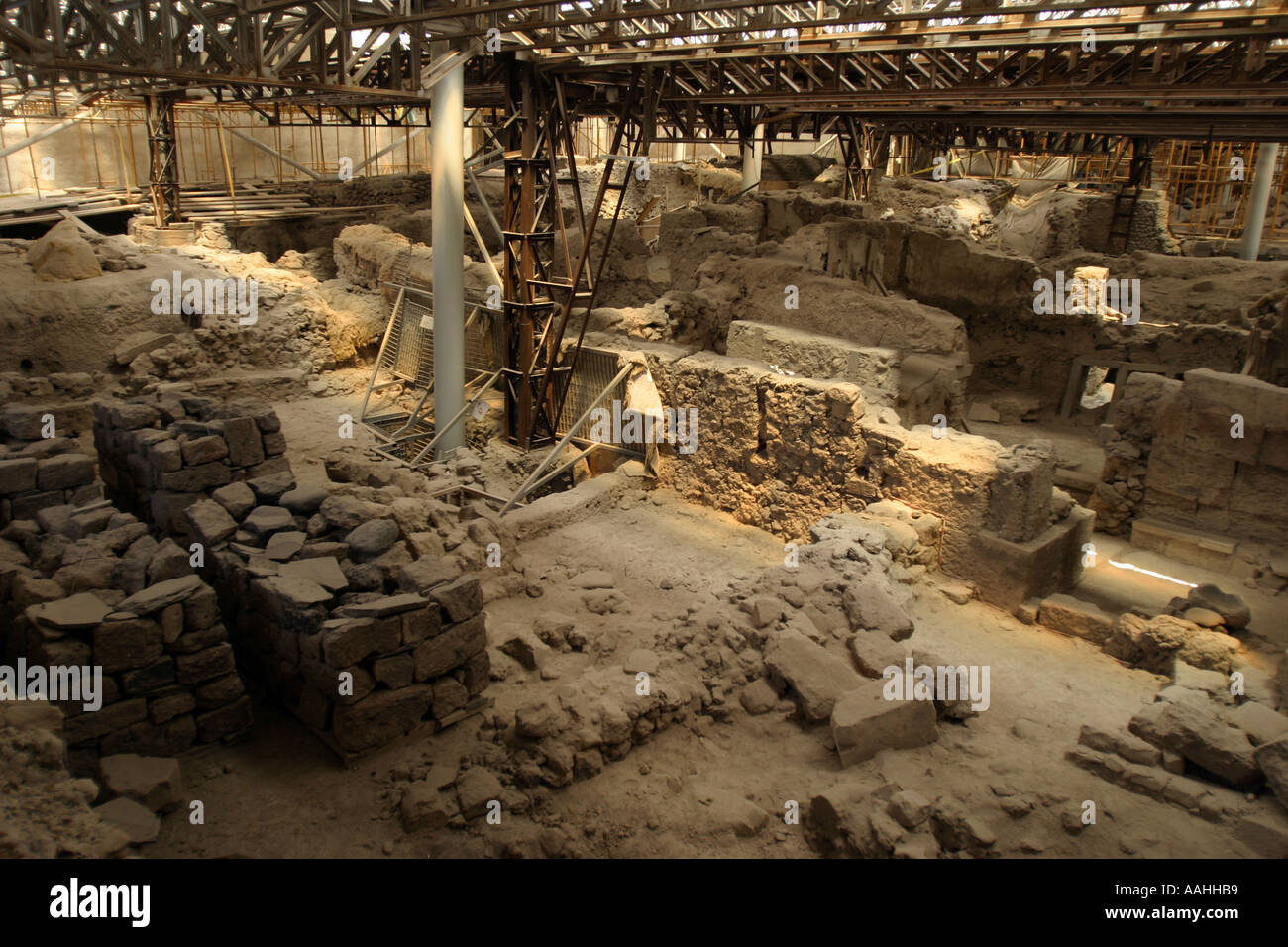 Griechenland Kykladen Santorini in die Ausgrabungen in prähistorische akrotiri Stockfoto