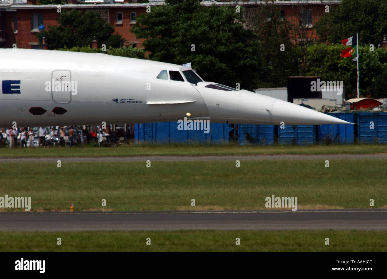 Concorde Air France Endpodest Le Bouget Flughafen Paris Frankreich Europa fünf Sterne Luxus vergangener Jahre Elite elitär Nase langen leng Stockfoto