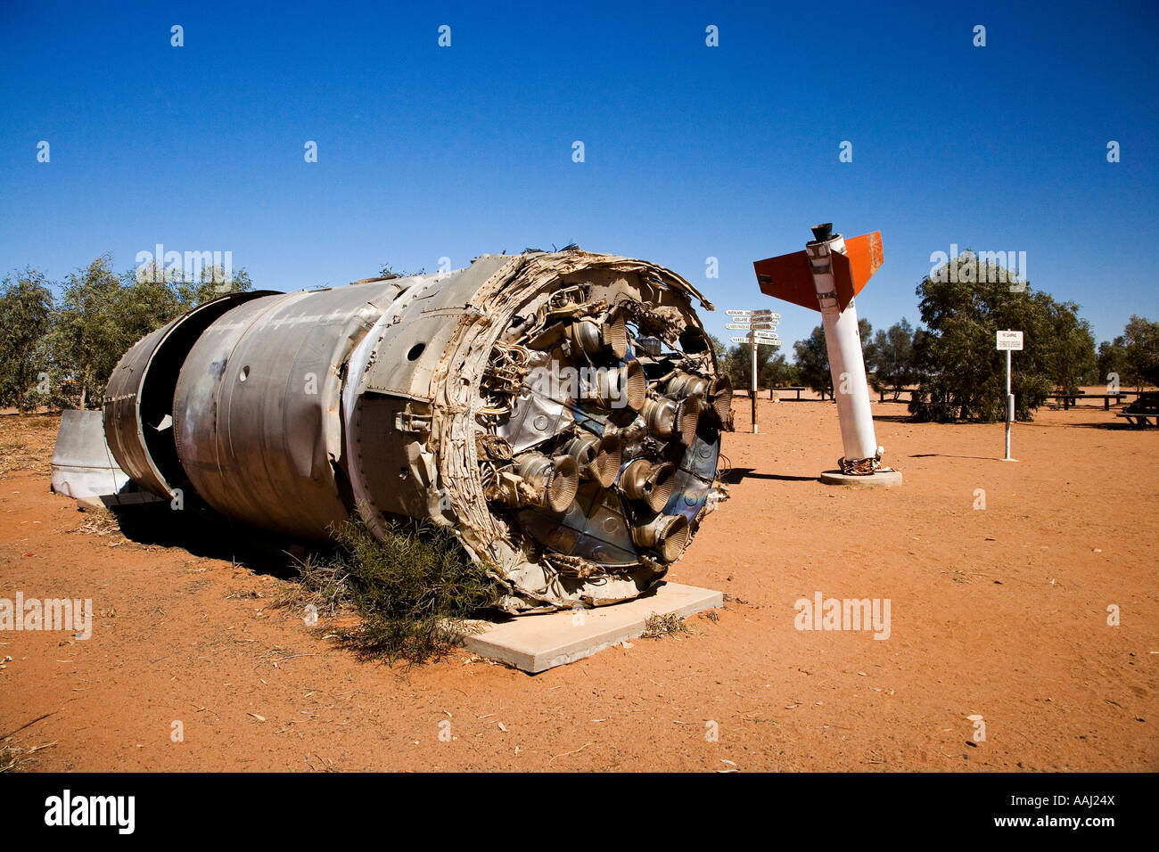 Verwendet Black Arrow R3 Rakete verwendet für den Start eines Satelliten in 1971 William Creek Oodnadatta Track Outback South Australia Stockfoto