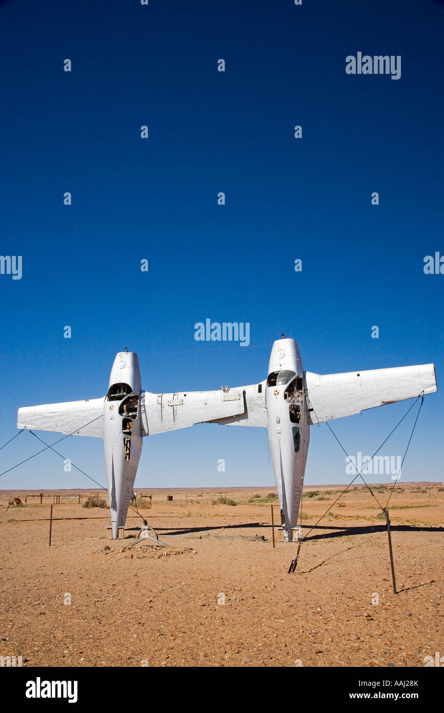 Flugzeug Henge Mutonia Skulpturenpark von Robin Cooke Oodnadatta Track Outback South Australia Australien Stockfoto
