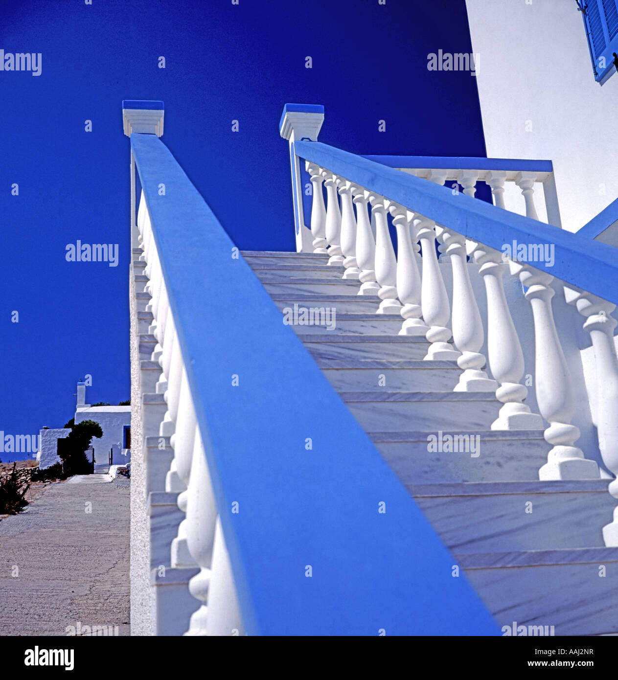 Treppe Lipsi Dodekanes Griechenland Stairway to heaven Stockfoto