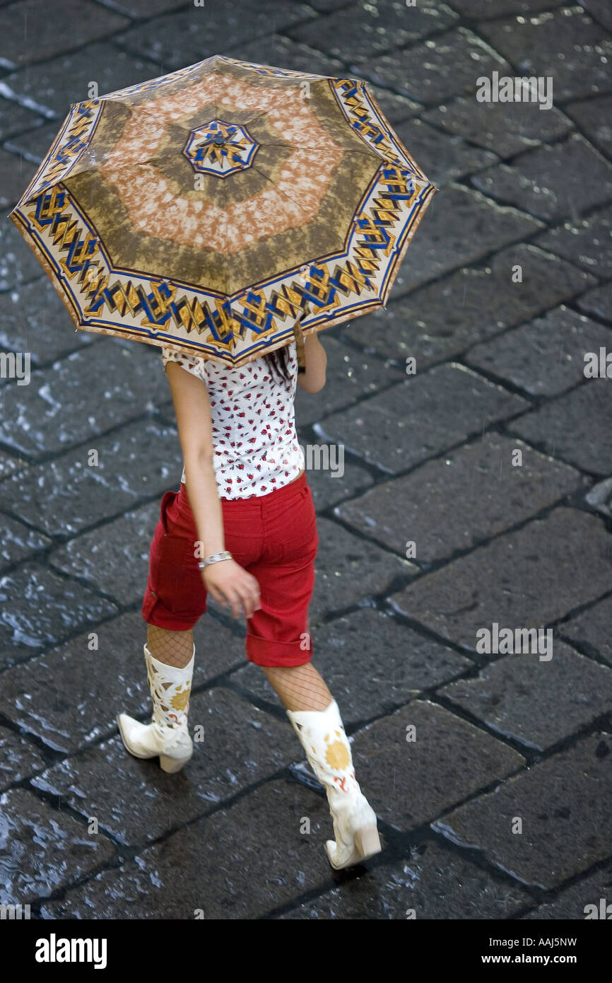 Ein Dach gegen den Regen in Turin, Italien Stockfoto