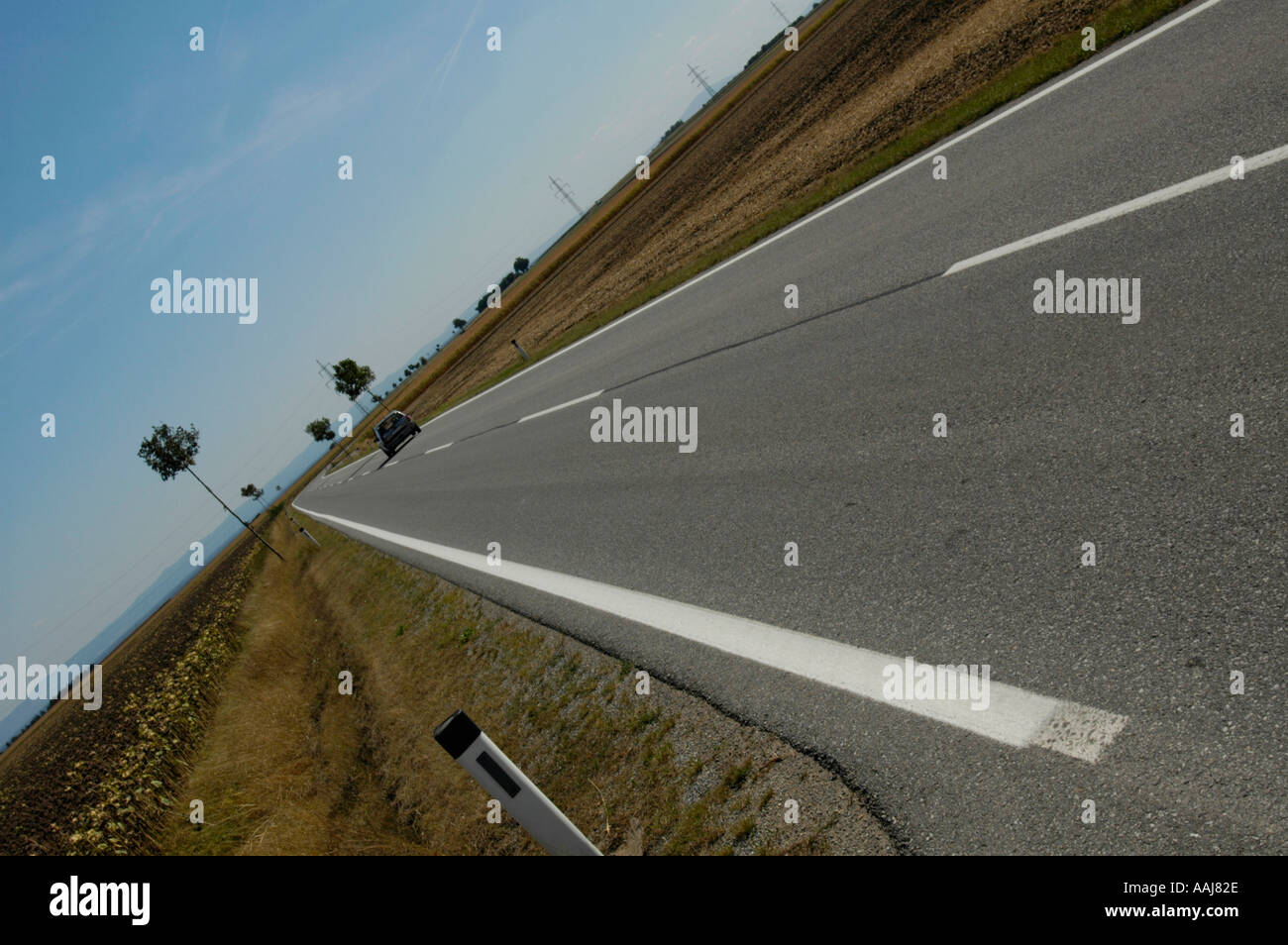 Kennzeichnung, Mittellinie Straße Stockfoto