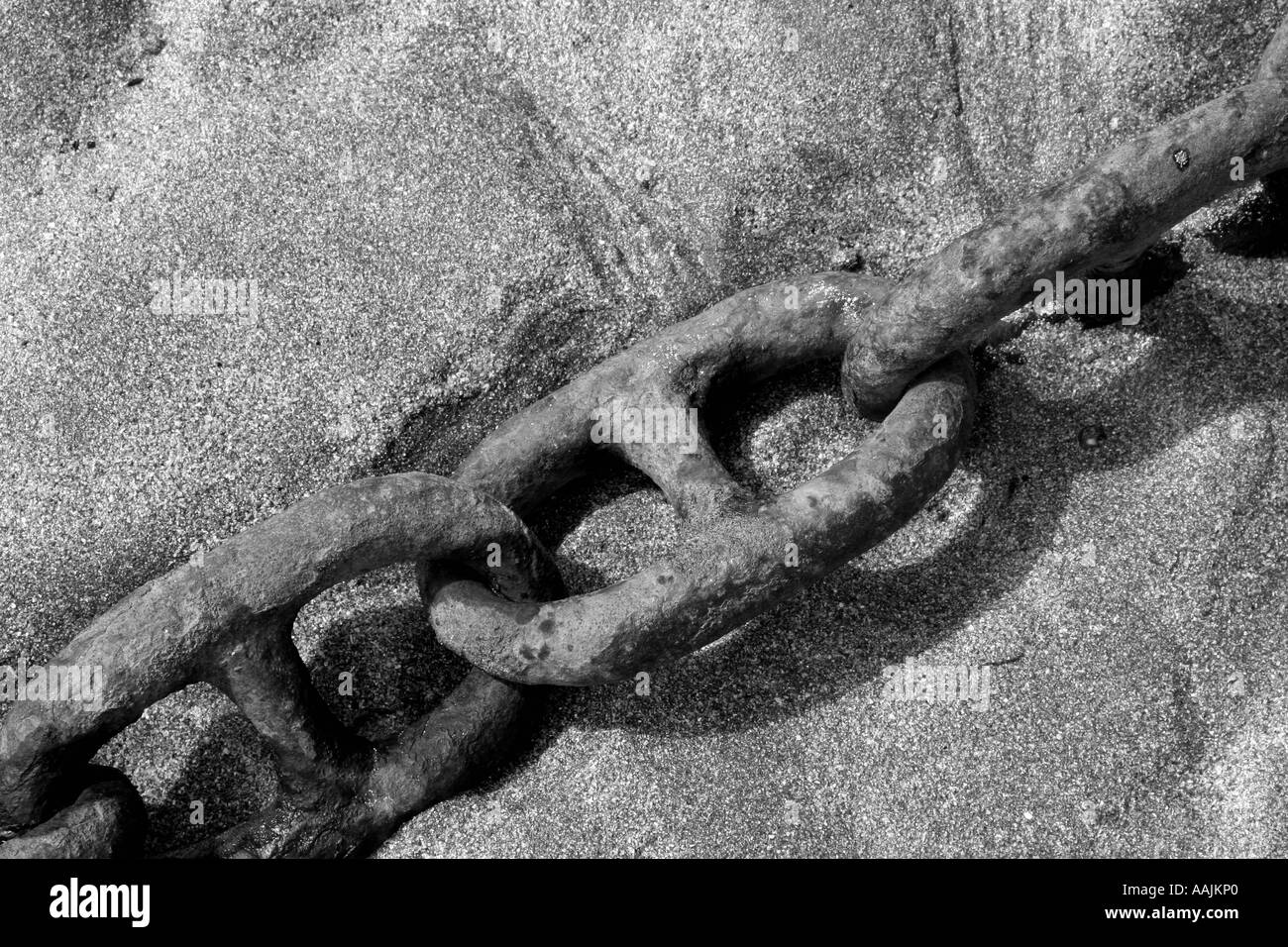 Kette in den sand Stockfoto