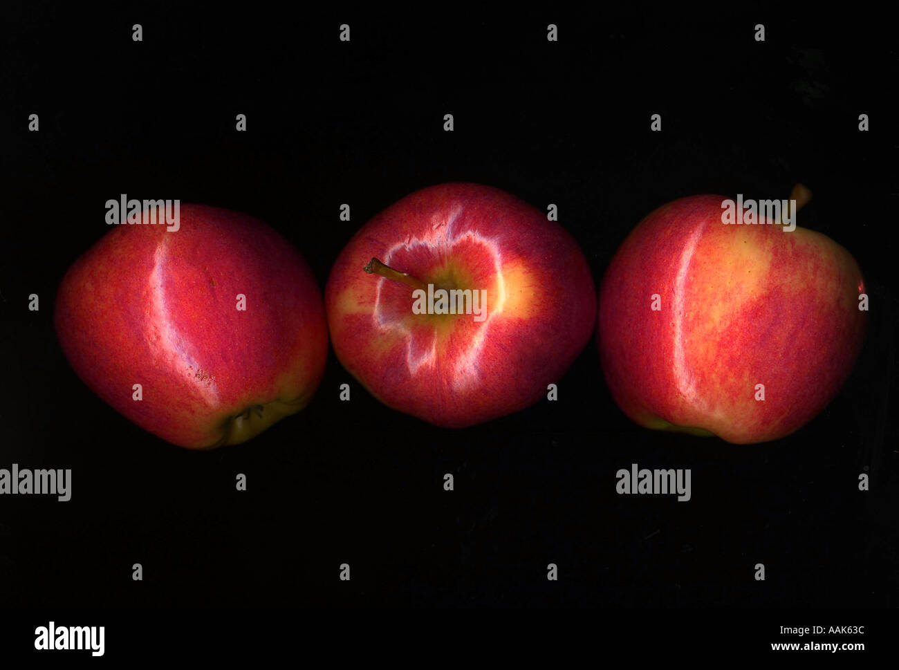 drei Äpfel Stockfoto