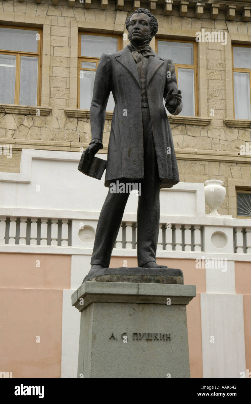 Krim, Bahcisaraj, Alexander Sergeyevich Pushkin Denkmal, berühmte russische Dichter Stockfoto