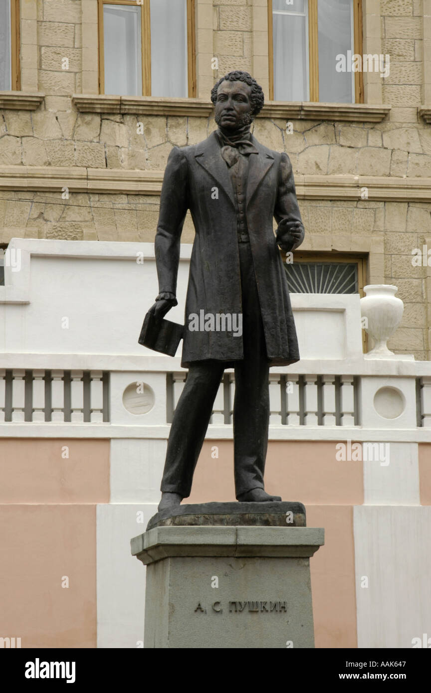 Krim, Bahcisaraj, Alexander Sergeyevich Pushkin Denkmal, berühmte russische Dichter Stockfoto