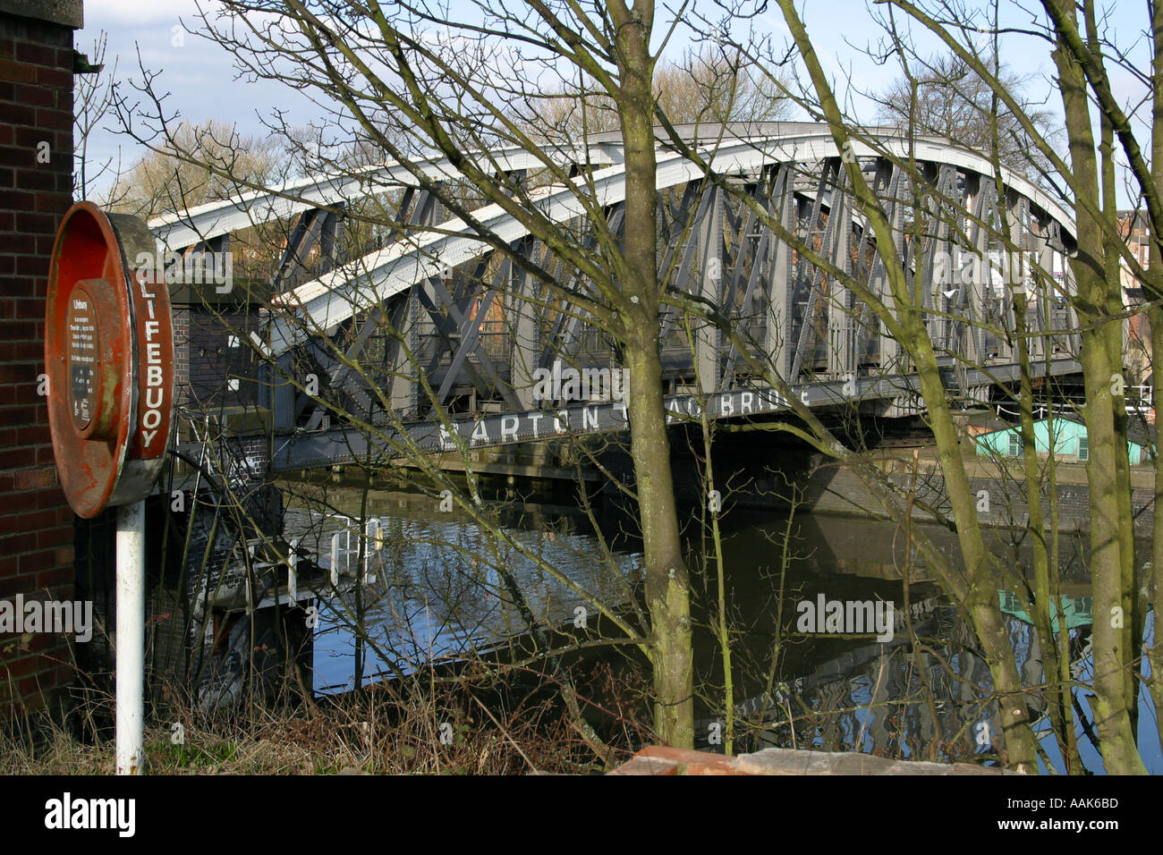 Barton Straße Swing Bridge Trafford Park Manchester UK Stockfoto