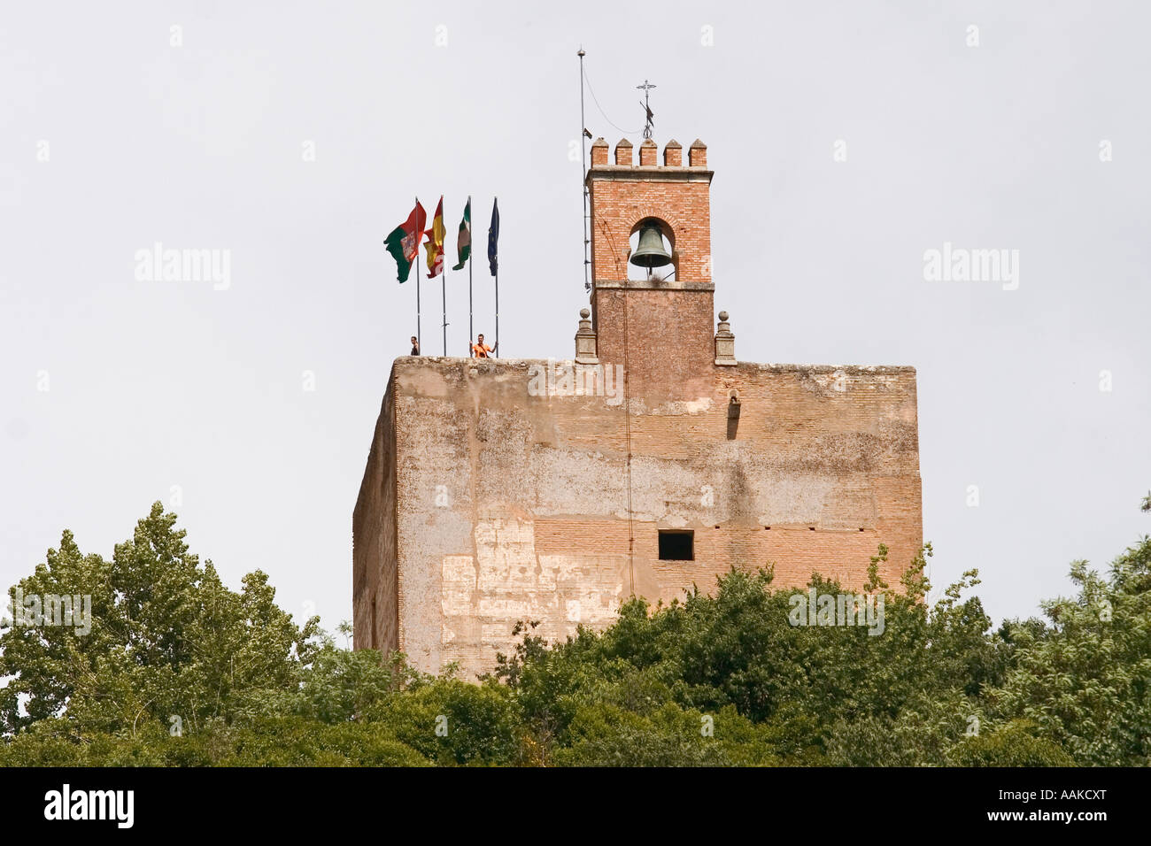 Torre De La Vela Alcazaba La Alhambra Granada Spanien Stockfoto
