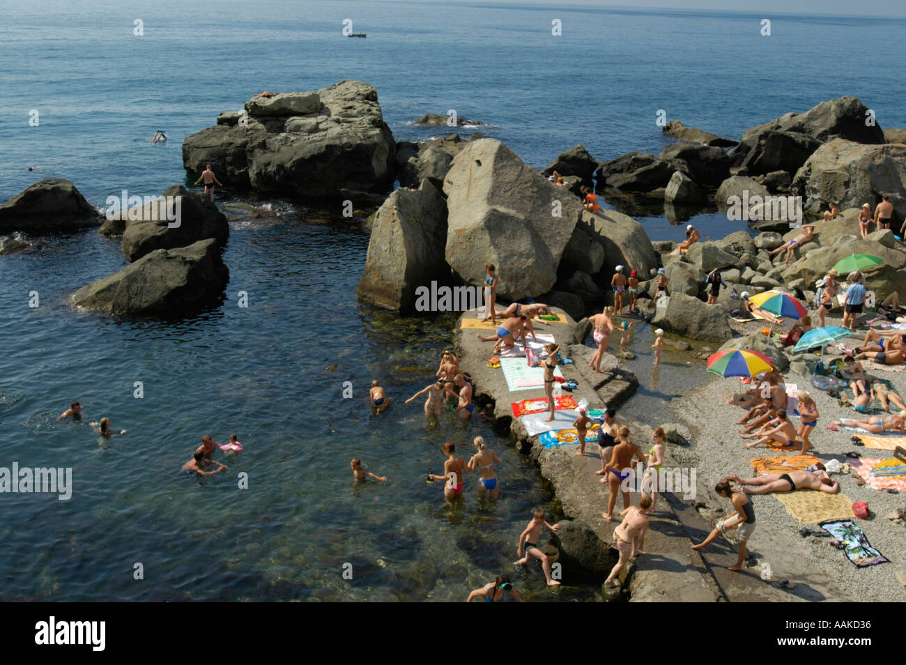 Krim, Alupka, Strand Stockfoto