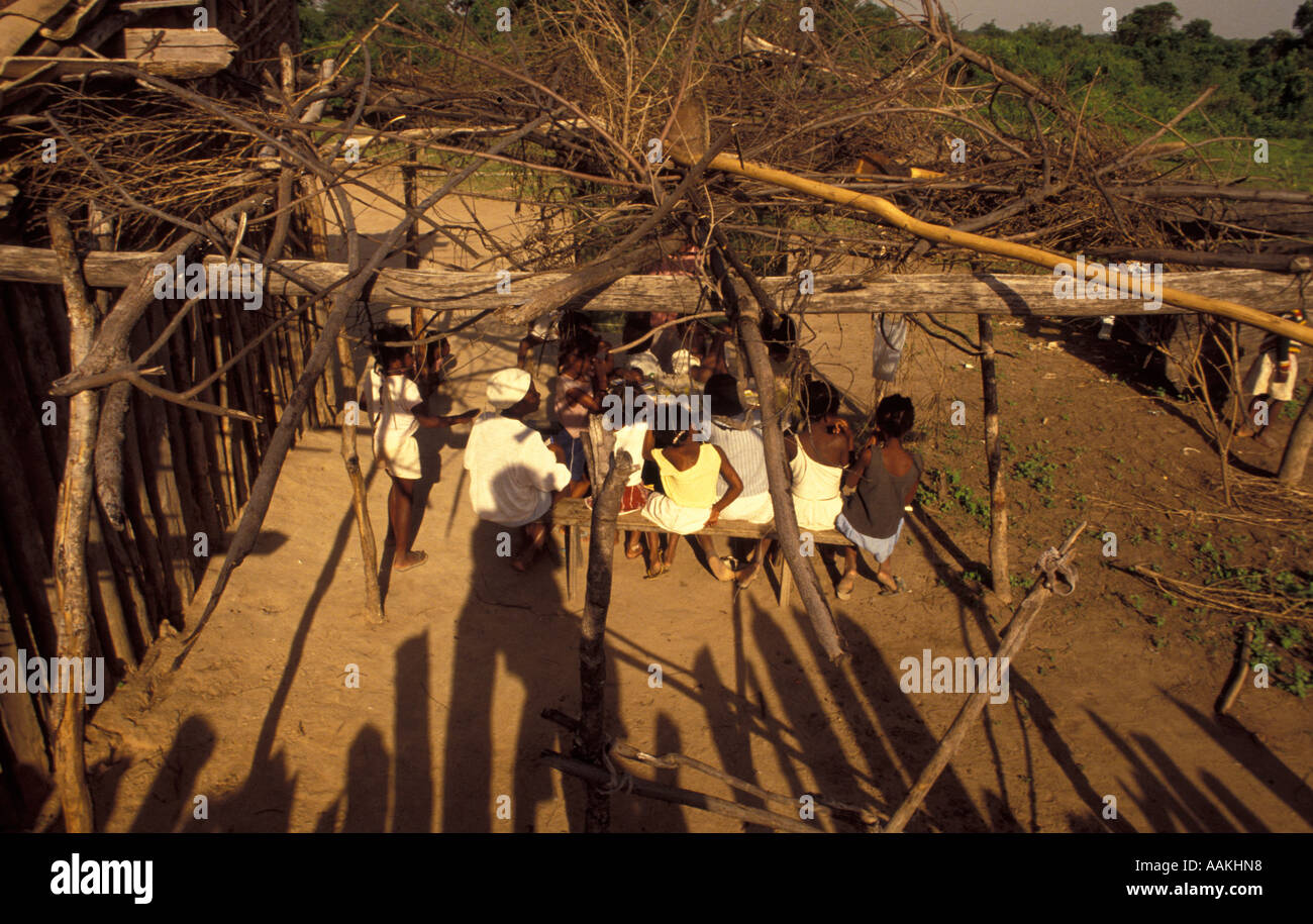 Dorfschule bei Nachkommen von Sklaven Gemeinde, schwarze Gemeinde namens Quilombo, Brasilien. Stockfoto