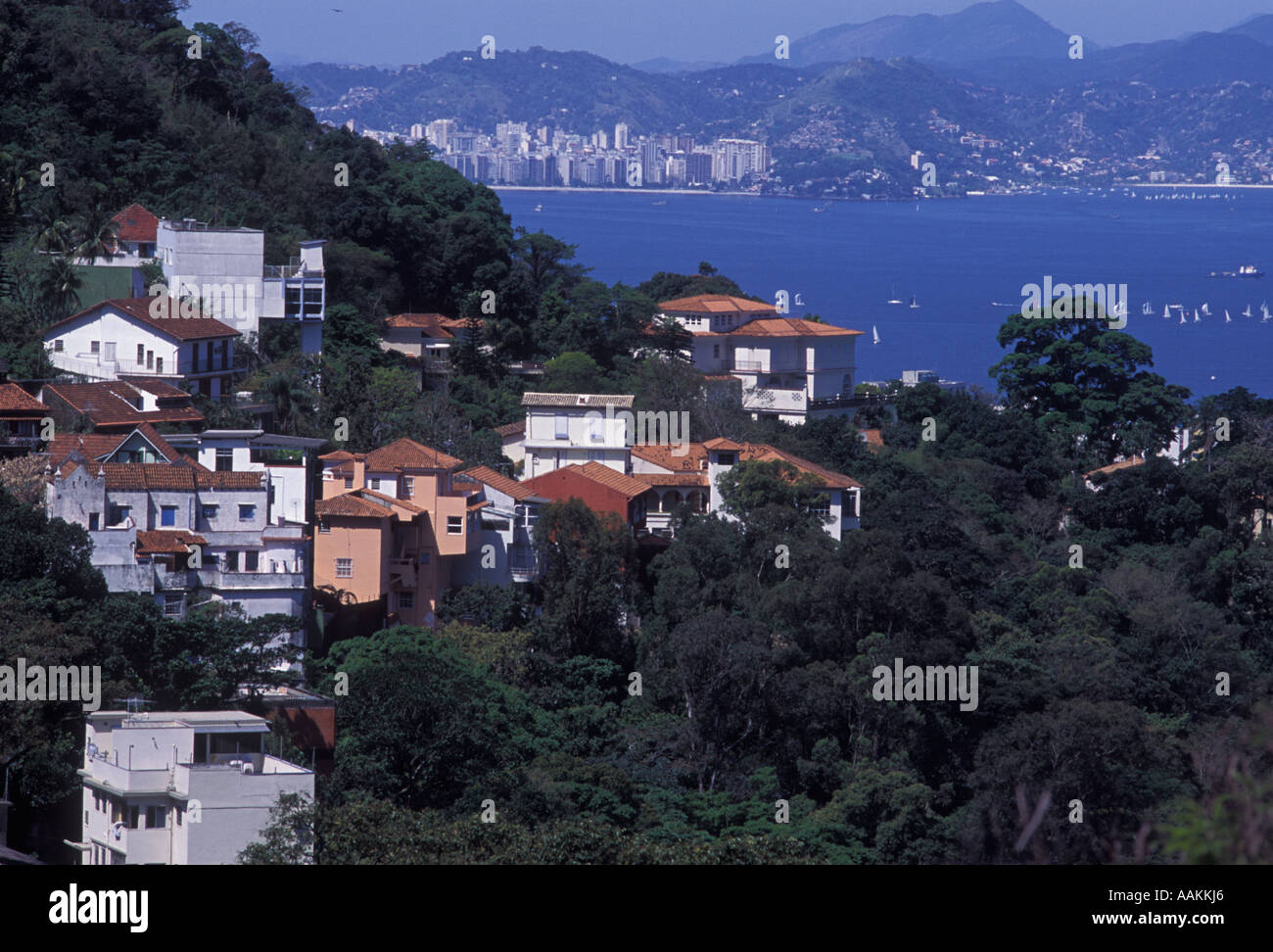 Santa Teresa Viertel in der Stadt Rio De Janeiro, Brasilien. Floresta da Tijuca (Tijuca Wald). Stockfoto