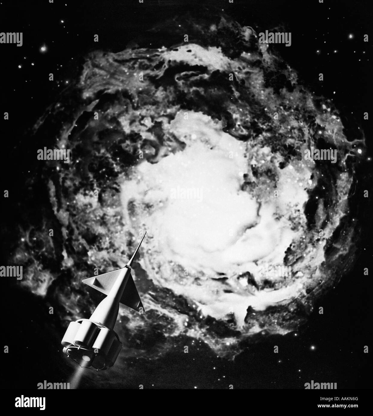 1950S 1960S ERHOLUNG DER RAKETE DURCH GALAXY Stockfoto