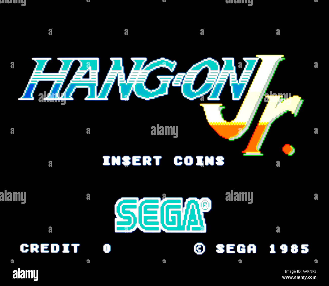 Hängen auf Jr Sega 1985 Vintage Arcade Videospiel Screenshot - nur zur redaktionellen Nutzung Stockfoto