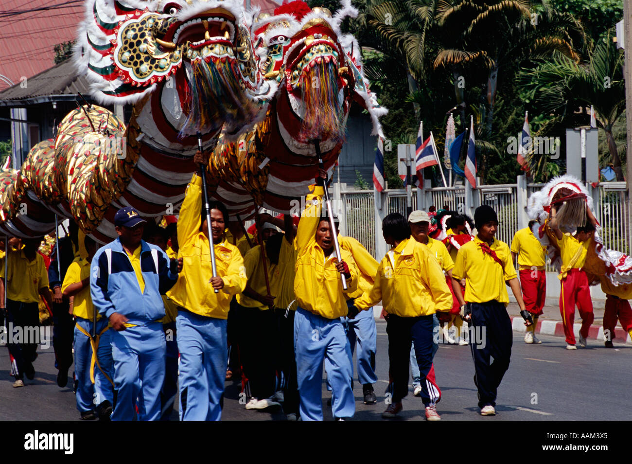 Chinesische parade mit Drachen, Chiang Mai, Thailand Stockfoto