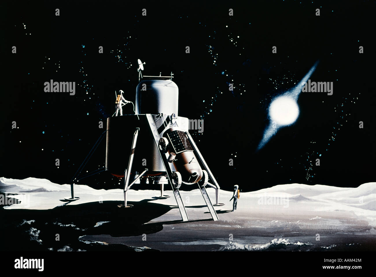 ILLUSTRATION DER SZENE ASTRONAUTEN PLATZ Stockfoto