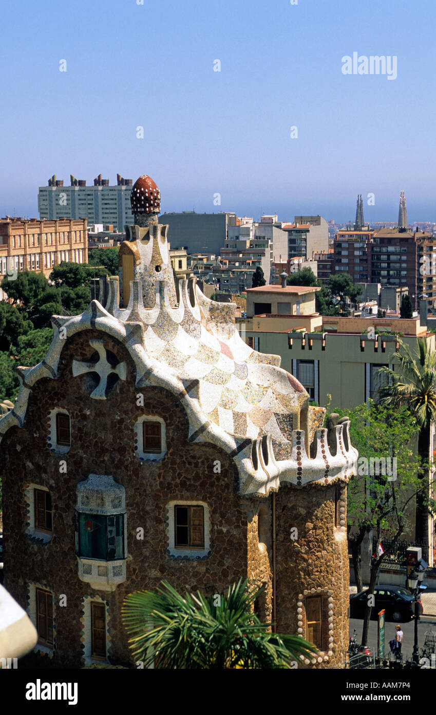 Spanien Barcelona den Parc Güell Stockfoto
