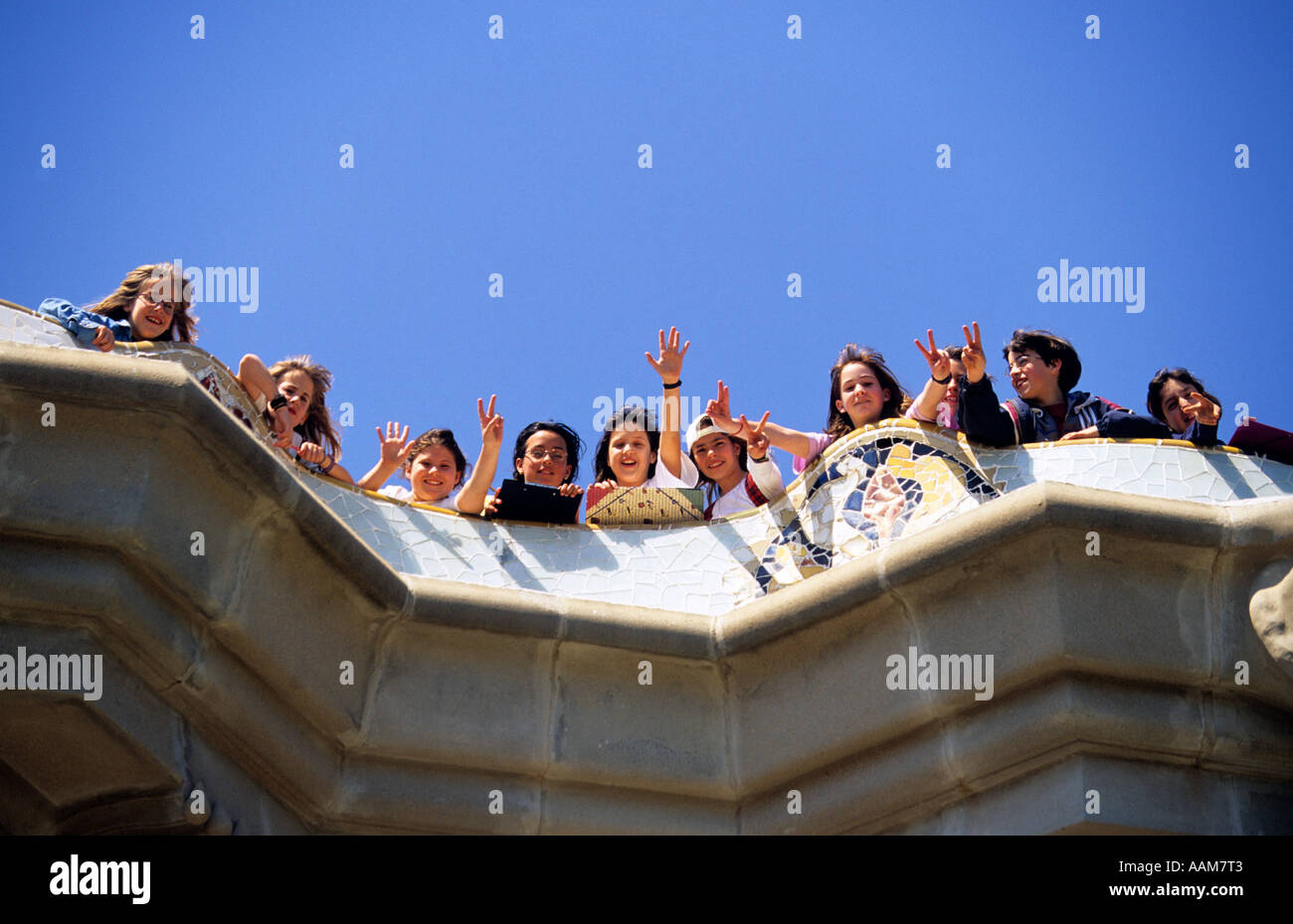 Spanien Barcelona den Parc Güell Stockfoto