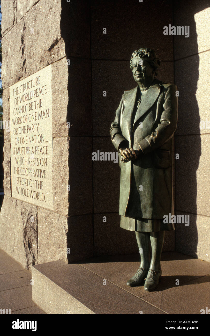 WASHINGTON DC STATUE VON ELEANOR ROOSEVELT, FRANKLIN DELANO ROOSEVELT MEMORIAL Stockfoto