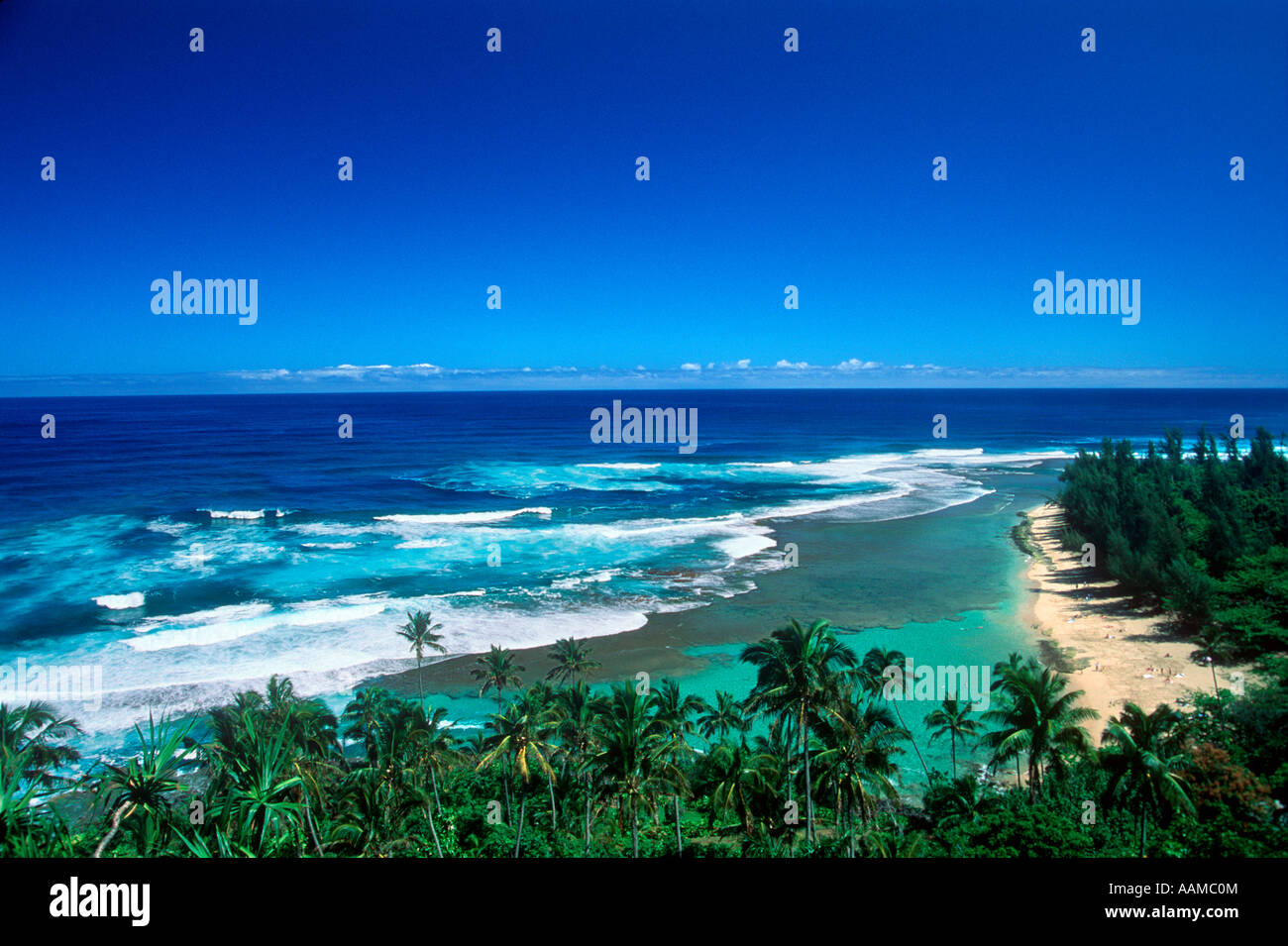 KAUAI HI HEANA STRAND NAPALI KÜSTE SCHWIMMEN UND SCHNORCHELGEBIET VON REEF Stockfoto