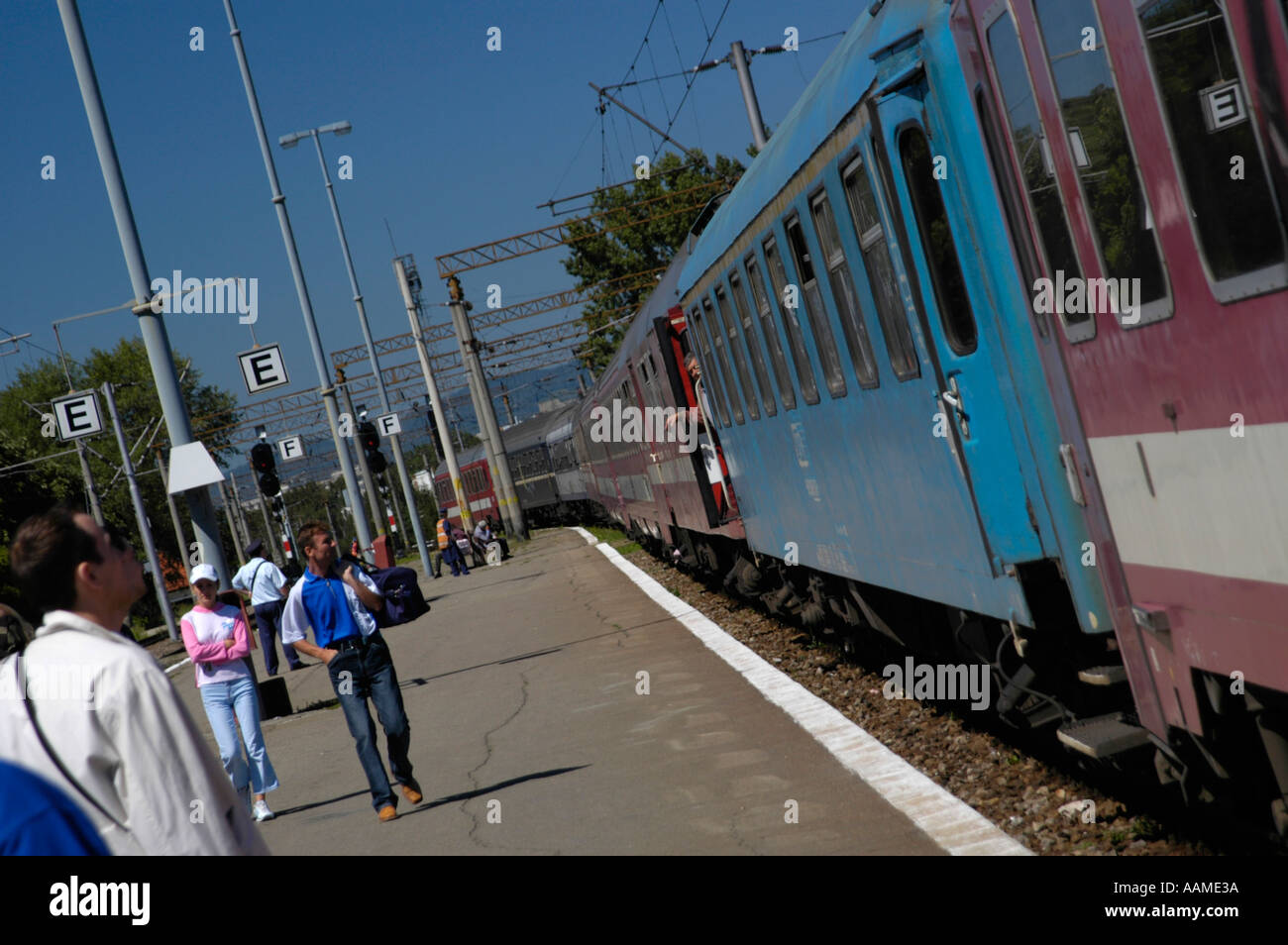 Brasov, Dacia Express, Wien, Bucuresti Stockfoto