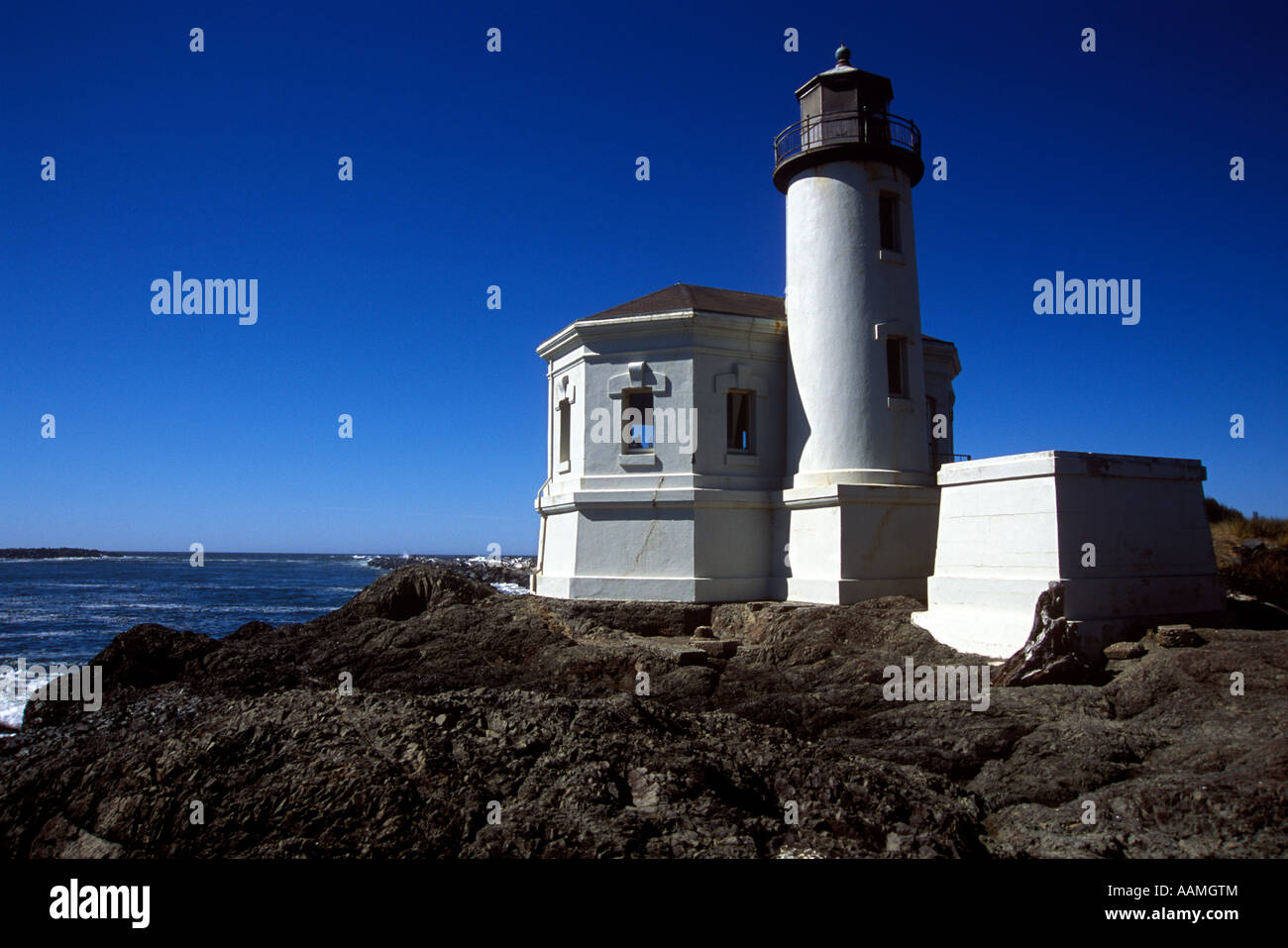 COQUILLE FLUSS LEUCHTTURM PAZIFIK BANDON Stockfoto