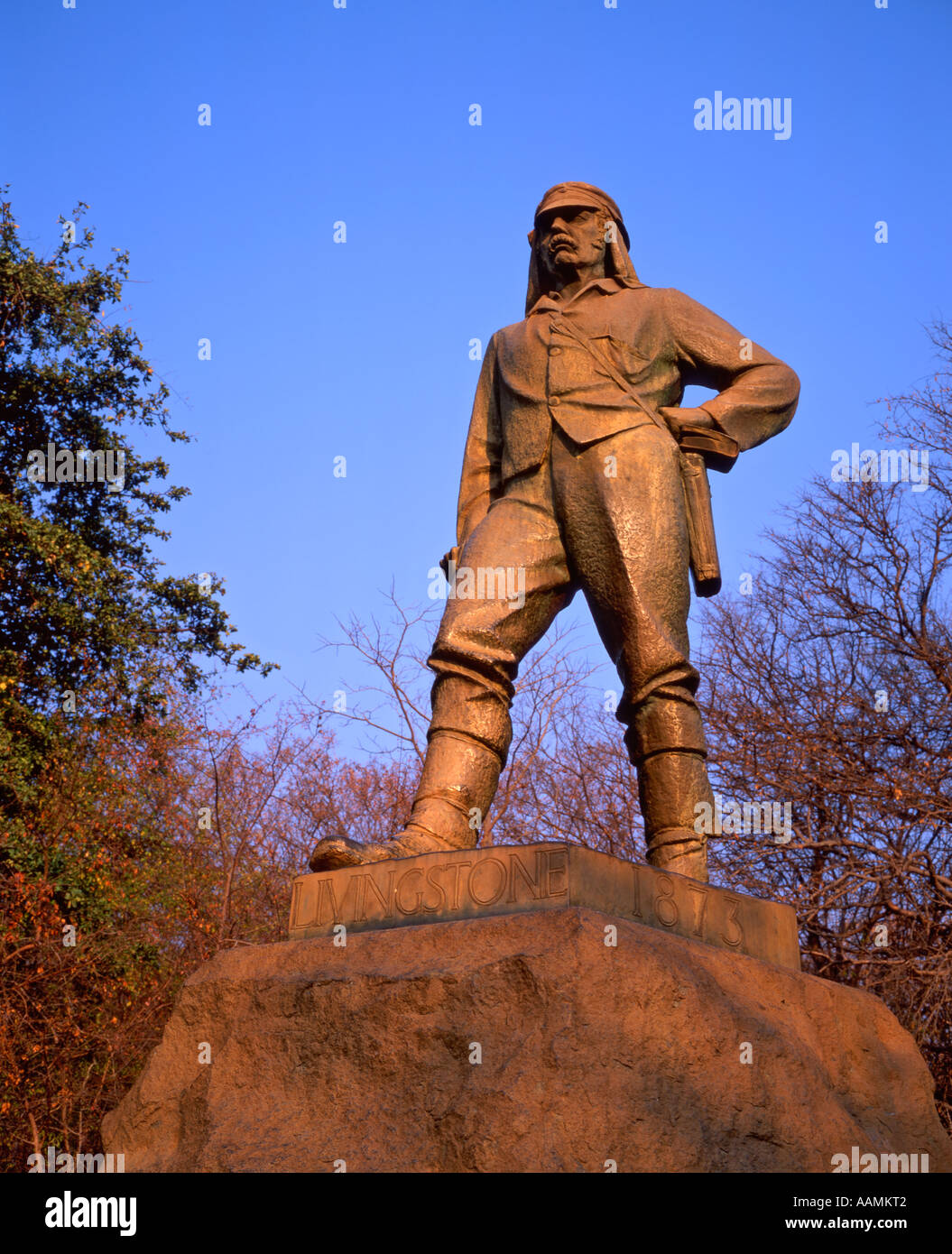 Dr. Livingstone Denkmal, Viktoriafälle, Simbabwe Stockfoto