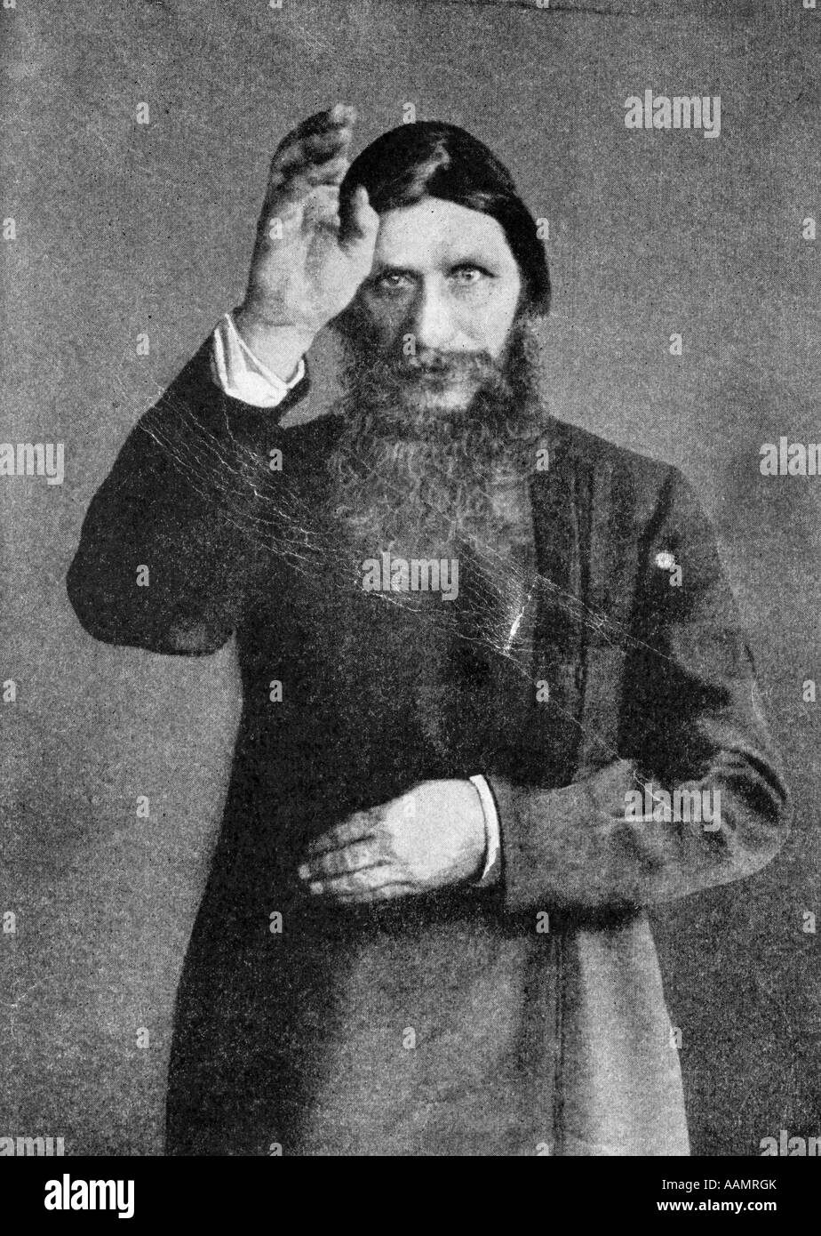 PORTRÄT RASPUTIN SEGEN JÜNGER MAD MONK RUSSISCHE REVOLUTION VON NICHOLAS II STARETZ BEVORZUGT Stockfoto