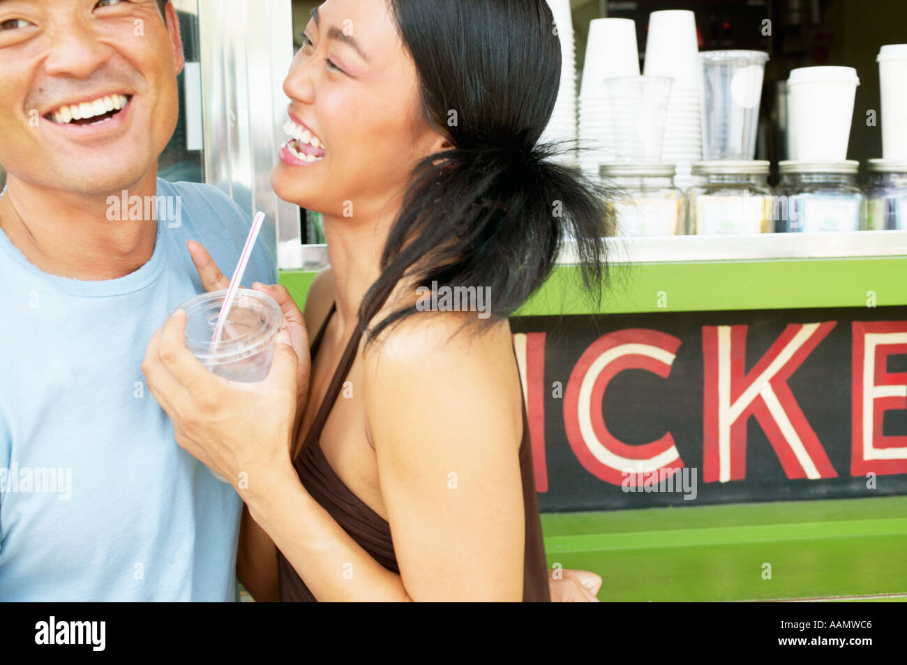 Paar, lachen Stockfoto