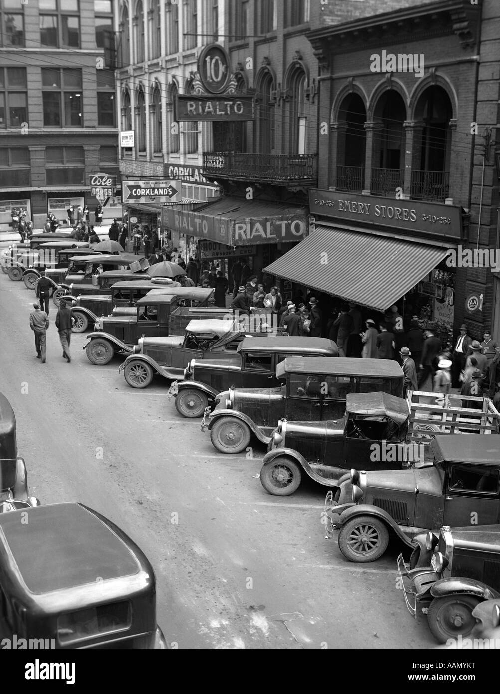 1936 DIE INNENSTADT VON MAIN STREET KNOXVILLE TENNESSEE Stockfoto