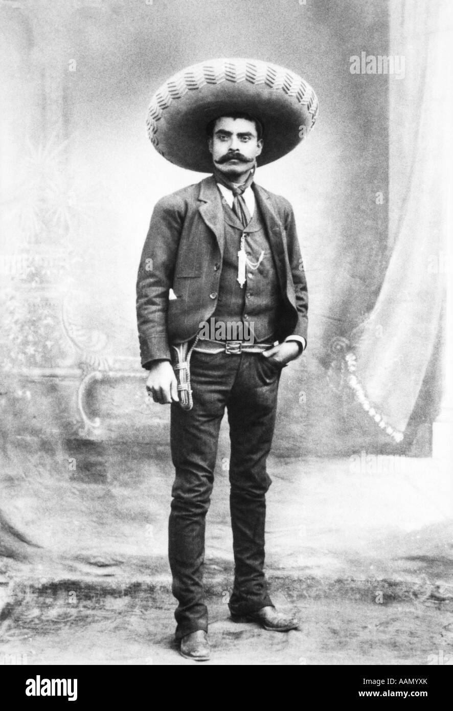 1900S 1911 EMILIANO ZAPATA MEXIKANISCHEN REBELLEN REVOLUTIONÄR UND HELD Stockfoto