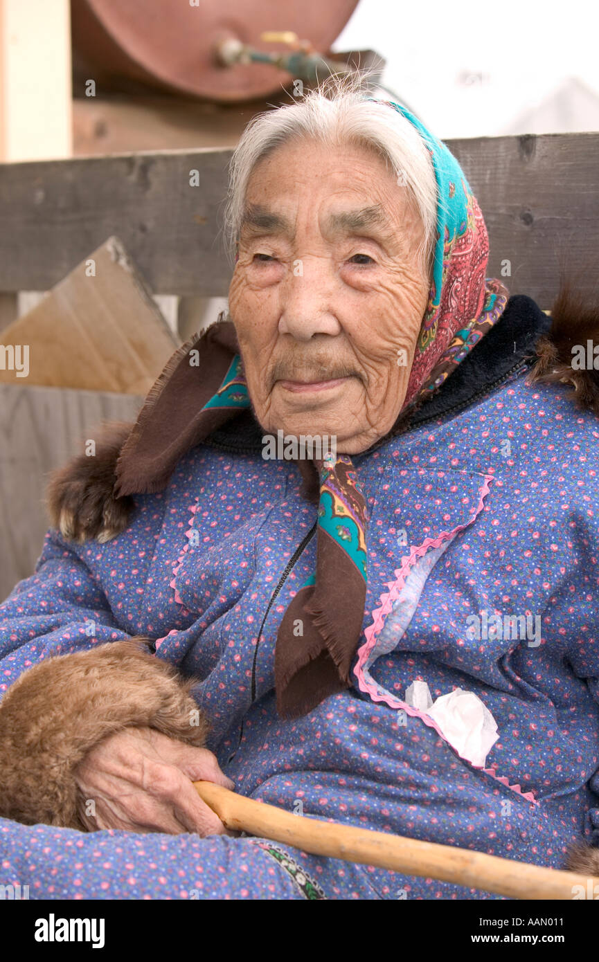 Lola Everson ein Eskimo-Dorf elder Shishmaref Alaska Stockfoto