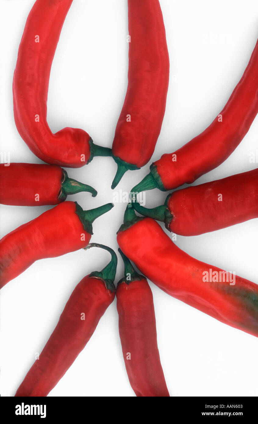 Paprika im Kreis Stockfoto