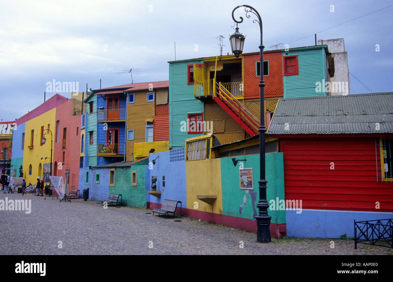 Farbenfrohe Gebäude von La Boca, Buenos Aires, Argentinien Stockfoto