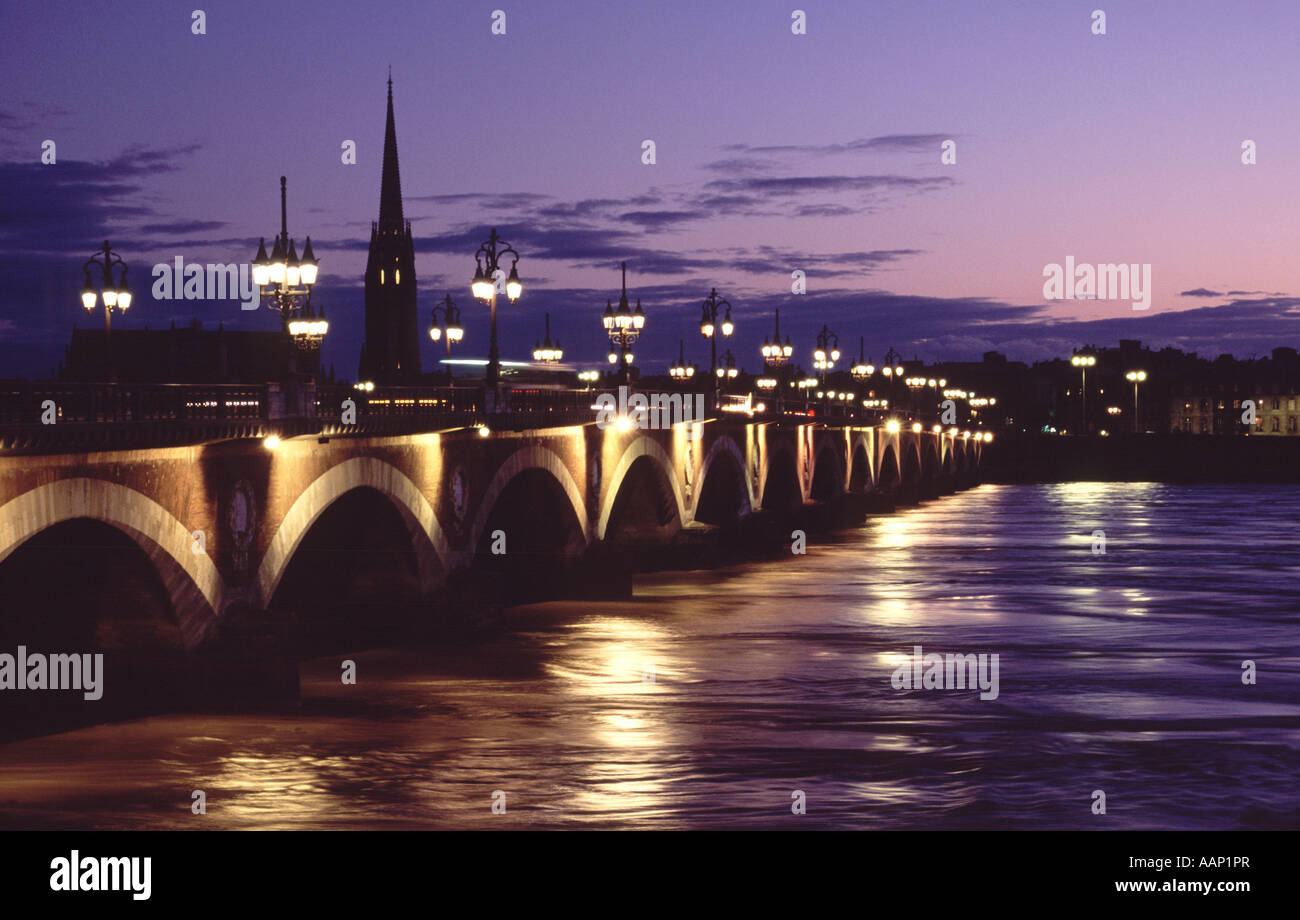 Pont de Pierre, Bordeaux Stockfoto