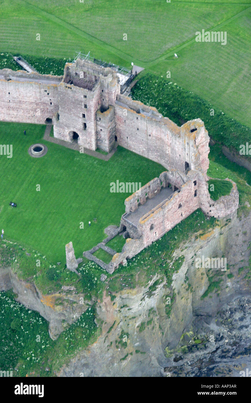 Luftaufnahme von Tantallon Castle, nr North Berwick East Lothian, Schottland Stockfoto