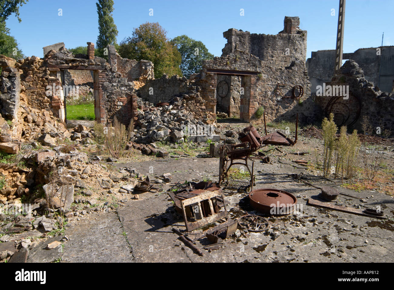 Oradour Sur Glane erhalten Limousin Dorf Schauplatz WW2 Nazi-SS-Massakers Frankreich Stockfoto